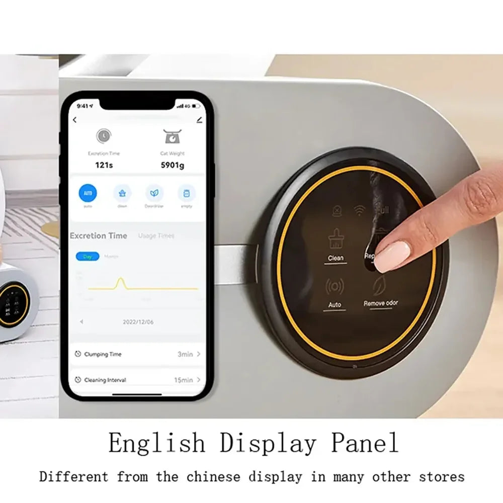 SINGWEDA Automatic Self Cleaning Cat Litter Box Fully Enclosed Smart Toilet