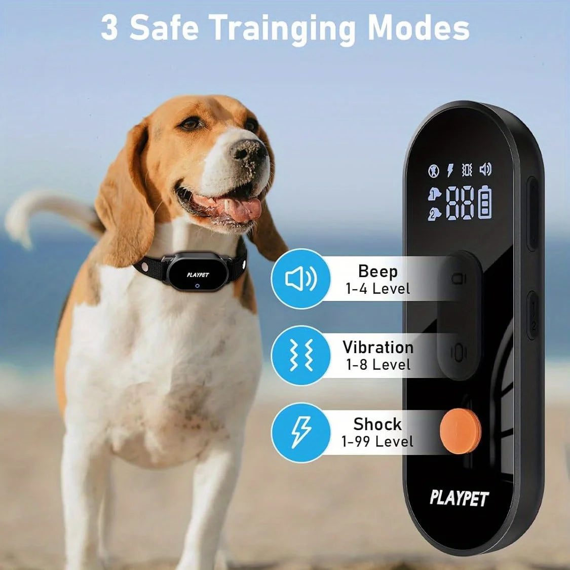 NONECN Dog Shock Collar With Remote LED Light Waterproof Rechargeable