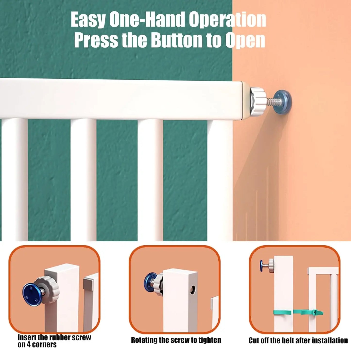 NONE Pressure Mounted Cat Gate for Doorways and Stairs