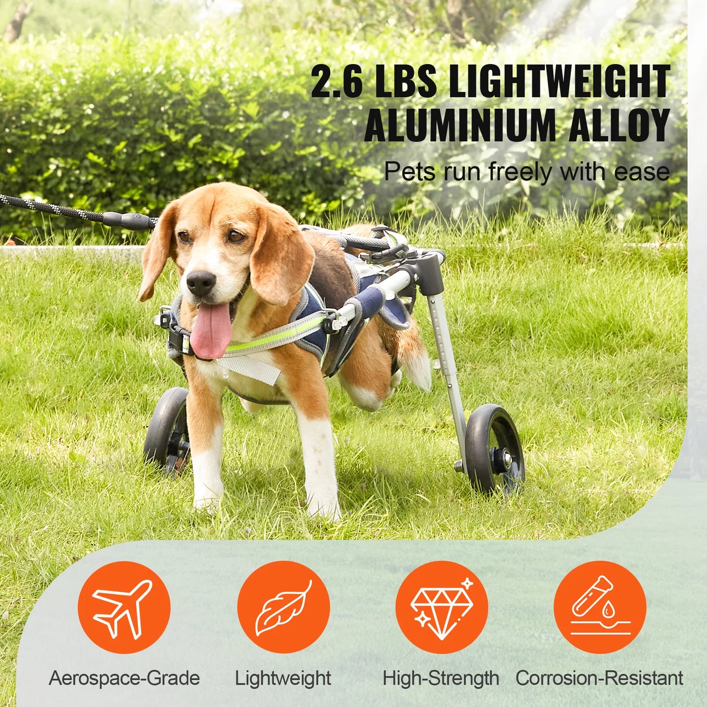 Two Wheel Dog Wheelchair For Back Legs Mobility Aid Cart
