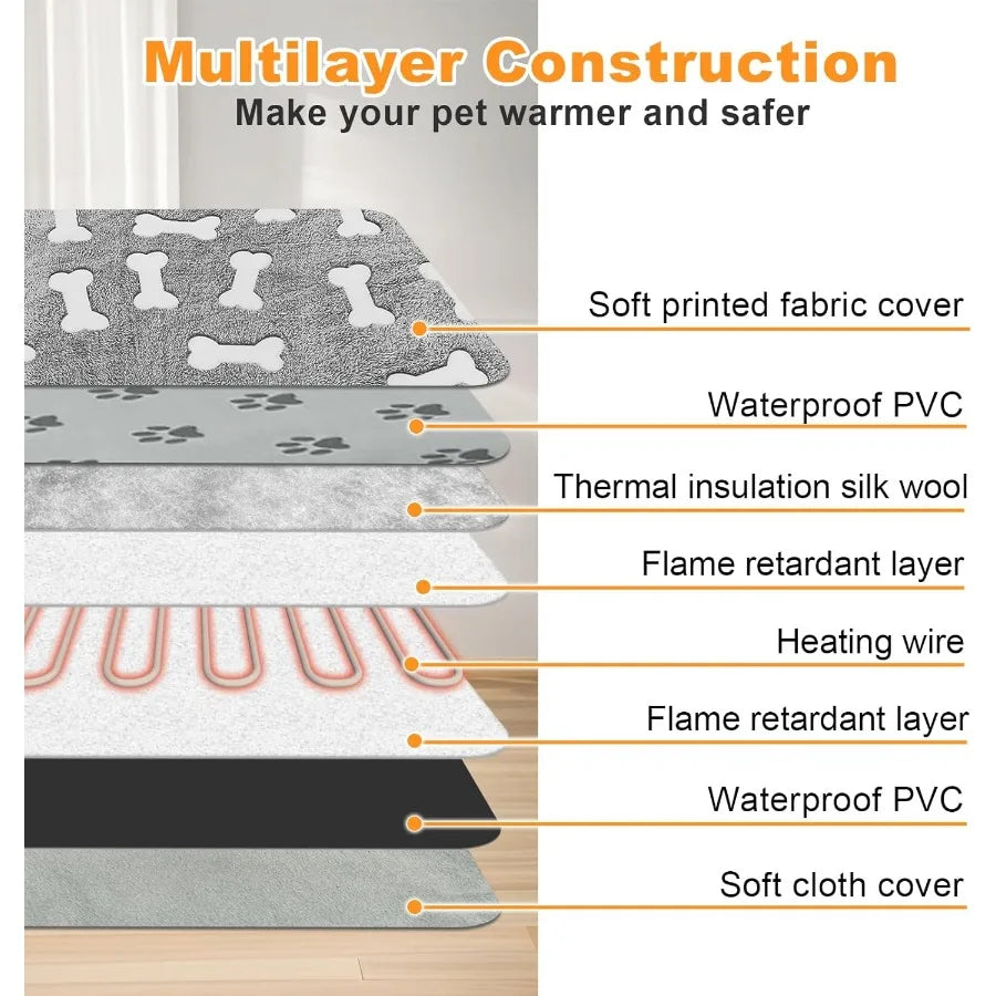 Dog Heating Pad Bed With Constant Temperature Control Always On